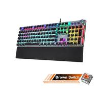 QPSJXN Tastiera meccanica con keycaps luminosa per brividi.(Black-Brown switch)