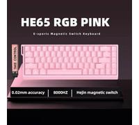 QPSJXN Tastiera meccanica scambiabile calda cablata con velocità di ritorno magnetica 8k simulazione chiave personalizzata per accessori da gioco(He65 pink)