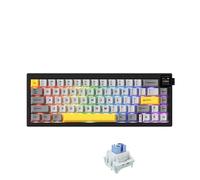 QPSJXN Tastiera meccanica wireless con tre modalità Schermo fai -da -te RGB Swappable Hot AK650(FY Black gray)