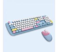QPSJXN Tastiera wireless MOFII da 2,4 GHz e combo del mouse per uso multi -dispositivo con notebook per laptop e PC(Blue)