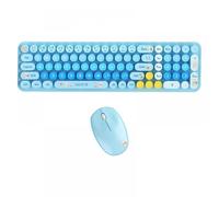 QPSJXN Tastiera Wireless MOFII e Set di Mouse 24G Plug And Play Compatible Tastiera e Mouse Combo(Blue Mixed)