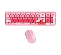 QPSJXN Tastiera Wireless MOFII e Set di Mouse 24G Plug And Play Compatible Tastiera e Mouse Combo(Pink Mixed)