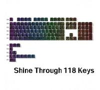 QPSJXN Topografiche IMD-TECH KeyCaps 61/84/118 Taste OEM Profilo Shine-Through Design giocatori(Black 118 keys)