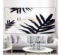 Qpswznk Arazzo da Parete Foglie Nere Mandala Stile Vintage Decorazione,estetico Art Deco,per casa,ufficio,dormitorio,decorazione per interni ed esterni,di grandi dimensioni 200x150cm