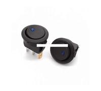 QPSYYB Interruttore a bilanciere rotondo a LED blu da 23 mm, 12 V, con luce a, 3 pin, ON-OFF, illuminato a, interruttore a levetta SPST for cruscotto auto,0106