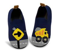 qpyysz Pantofole per bambini, per bambini, a piedi nudi, per l'asilo, traspiranti, antiscivolo, primi passi, Veicolo, 27/28 EU Larga