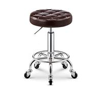 QPZK Rolling Shop Sgabello con ruote, sgabello girevole da salone regolabile, sgabello da disegno, sgabello da lavoro, massaggio spa, tatuaggi, fotografia, sgabello con imbottitura in pelle PU, colore
