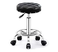 QPZK Rolling Shop Sgabello con ruote, sgabello girevole da salone, sgabello da disegno regolabile, sgabello da lavoro, sgabello da massaggio spa tatuaggio fotografia sgabello con spugna a 2 strati più