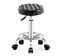 QPZK Rolling Shop Sgabello con ruote, sgabello girevole da salone, sgabello da disegno regolabile, sgabello da lavoro, sgabello da massaggio spa tatuaggio fotografia sgabello con spugna a 2 strati più