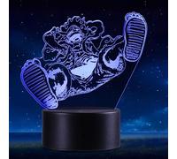 QQAAMZ Hǎi Zéi Wáng Luffy Lampada 3d Illusione Lampe Touch Bambini Home Decor Luffy Luce Notturna,Led Sensor Gadget,Anime Usb Lampada Da Tavolo Da Tavolo Regalo Natale