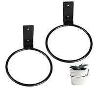 QQEE 2 Pezzi Vaso da Fiori Anello Metallo, Portavasi Anello Metallo, Portavaso di Fiori, Supporto Parete per Vasi Fiori, Anello Vaso Fioriera, per Anello Fioriera Montaggioa PareteSupporto