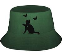 QQIAEJIA Cappello a secchiello gatto e farfalla per donna uomo, cappello da pescatore adatto per viaggi all'aperto, viaggio, Come nella foto, Etichettalia unica