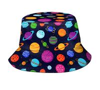 QQIAEJIA Cappello a secchiello per donne uomini cartone animato spazio pianeta cappello da sole vacanza calda estate spiaggia pesca cappello, cartone animato spazio pianeta -12, Etichettalia unica