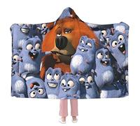 QQIAEJIA Grizzly and The Lemmings Coperta con cappuccio leggera e comoda coperta indossabile classica coperta da indossare per studiare giocando