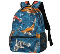 QQIAEJIA Lo zaino colorato del pesce rosso, borse casuali di Daypack del computer portatile di viaggio della borsa a tracolla animale degli zaini, Come nella foto, Taglia unica