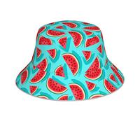 QQIAEJIA Slice Watermelon Bucket Hat Bucket Cap Print Reversibile Beach Sun Hat Fisherman Cap per le Donne Uomini Nero, Come nella foto, Etichettalia unica