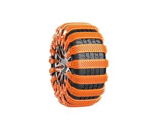 QQLADY 12 Pezzi Catene da Neve per Auto per Fiat E-Ducato/Fiorino Cargo, Catene Antiscivolo Regolabili con Particelle di Grip, Fascette da Neve di Emergenza per Strade innevate,B Orange