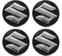 QQLADY 4 Pezzi Coprimozzo per Suzuki Swift SX4 S-Cross Grand Vitara 54mm, Ruota Centro Coprimozzi, Centro Ruota Tappi con Logo Adesivi Coprimozzi, Impermeabile Antipolvere Auto Accessori,C