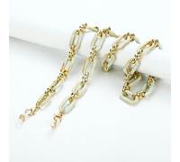 QQLADY Catena con Bottoni in Acrilico Color Ambra Catena per Occhiali da Vista Maschera Anti-smarrimento Occhiali da Sole appesi Cordini Tenere la Collana con la Corda