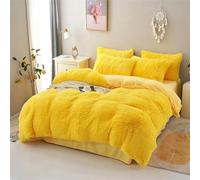 QQLADY Copripiumino invernale in peluche ispessito da 3 pezzi e federa per letto in dormitorio per letti singoli e matrimoniali