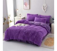 QQLADY Copripiumino invernale in peluche ispessito da 3 pezzi e federa per letto in dormitorio per letti singoli e matrimoniali