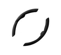 QQLADY Coprivolante Auto per Citroen C3 Aircross Shine, Coprivolante a Due sezioni in Pelle Scamosciata Universale, Morbido, Traspirante, Resistente e dal Tocco Soffice,B Black