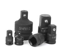 Qqmora Adattatore Convertitore per Socket Impact Set 6pcs Ad Alta Durezza Acciaio CRMO Resistente per la Costruzione di Riparazioni Automatiche 1/2in 1/4in 3/8 Pollici 3/4 Pollici Nero