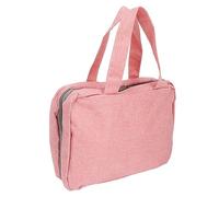 Qqmora Borsa per Trucchi Portatile Durevole con Separazione a Secco e Umido per L'organizzazione di Cosmetici da Viaggio 10,6x7,1x3,1 Pollici in Pelle PU (Rosa)