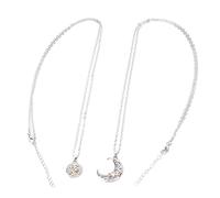 Qqmora Collana Coppia Sole Luna Design Magnetico | Lunghezza regolabile, materiale in lega, abbigliamento versatile, perfetto per gli innamorati, regalo significativo