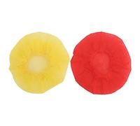 Qqmora Coprimicrofono di Ricambio in Tessuto Non Tessuto Usa e Getta per Protezione da Saliva e Polvere - 120 Coperture Morbide Elastiche per Case e Feste (Rosso Giallo)