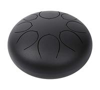 Qqmora G/A/C/D/E/G/A/B Tamburo per Lingua in Acciaio 10" Resistente Realizzato a Mano per il Relax e la Meditazione Borsa per il Trasporto Inclusa (Nera)