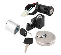 Qqmora Kit Blocco Accensione con Tappo Serbatoio Carburante Antifurto e Lucchetto Casco per Monkey Ape - Plastica ABS Resistente e Lega di Alluminio - 1 Set