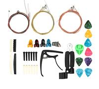 Qqmora Kit di Accessori per Chitarra per un Facile Cambio, Set di Strumenti Compatto e Durevole per Chitarristi Acustici, Include Corde e Capotasto