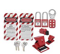Qqmora Kit di Tagout di Blocco Multifunzionale con Borsa Tascabile Strumenti di Sicurezza per la Manutenzione del Posto di Lavoro Set di 7 Pezzi in Nylon Poliestere