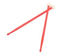 Qqmora Kit Martelletto per Batteria Bacchette per Batteria in Feltro di Nylon a Doppia Testa di Grado Professionale per Grancassa Timpani Rullante Set da 2 Pezzi (Rossa)