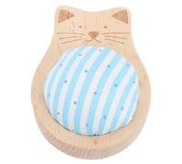 Qqmora Kit Puntaspilli Artigianale Puntaspilli Dal Design di Gatti Adorabili con 80 Spilli di Posizionamento per Progetti di Cucito, Materiale in Legno di Faggio