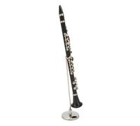 Qqmora Modello di Clarinetto in Miniatura con Supporto, 7,4 Pollici | Decorazione da scrivania per sala musica, materiale ABS, design portatile