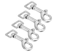 Qqmora Moschettone in Acciaio Inossidabile 4 Pezzi Gancio a Molla Durevole per Guinzagli e Collari per Animali Domestici per Uso Esterno (L59mm)