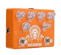 Qqmora Pedale di Distorsione per Chitarra True Bypass con Doppio Effetto Overspeed per Musica Dal Vivo e Registrazione