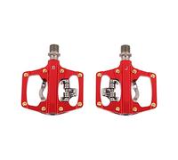 Qqmora Pedali Automatici a Doppio Lato con Tacchette Piattaforma Multiuso per e Guida Piatta Perfetto per Mountain Bike Costruzione in Alluminio 1 Paio (Rosso (in scatola))