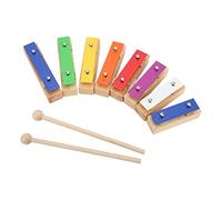 Qqmora Pianoforte a Percussione in Legno 8 Toni Chiave Multicolore Blocco Xilofono Giocattolo Musicale Educativo per Bambini Pino + Alluminio Colorato 8 Blocchi Sonori, Apprendimento Musicale per