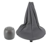 Qqmora Pomello a 5 velocità e Collari Cuffia di Ricambio per Panda 2003-2012 e 500C 2007-2013 Elegante Plastica Grigia