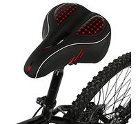 Qqmora Sella per Bicicletta Big Bum Morbido Cuscino in Silicone con Sfera di Sospensione per Mountain Bike Ciclismo Comfort 1 unità (Sella grande con foro centrale (versione cava))