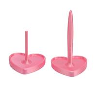 Qqmora Supporto Porta Filati Lucido Porta Gomitoli Lisci per Lavorare a Maglia e Uncinetto Filati a Forma di Cuore Girandola per Evitare Che il Filato Si Aggrovigli, Rosa per Vari Progetti 2 X