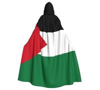 qqoupp Bandiera dello Stato della Palestina Stampe Halloween Adulto Capo con Cappuccio Super Large Mantello con Cappuccio con Papillon, Senza Cerniera