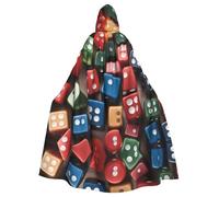 qqoupp Games Dice Set Stampe Halloween Adulto Capo con Cappuccio Super Large Mantello con Cappuccio con Papillon, Senza Cerniera