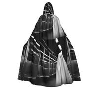 qqoupp Ghost At Midnight Prints - Mantello con cappuccio per Halloween, per adulti, super grande, con papillon, senza cerniera
