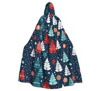 qqoupp Mantello con cappuccio super grande con papillon e papillon, per adulti, con scritta Merry Christmas Snowing, per Halloween, senza cerniera