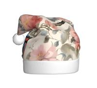 qqoupp Romantico Fancy Floral Birds Butterfly Pattern Cappello di Natale per Adulti per Natale, Halloween, Capodanno, saldi, promozioni