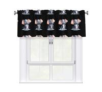 qqoupp Tenda corta mantovana 137,2 x 45,7 cm Mr. Elephant che prende un bagno modello decorazione casa soft touch blocco luce per cucina bagno finestra